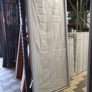 PORTE ENTRÉE pleine -EXTÉRIEURE BLANCHE- Décor Carrée