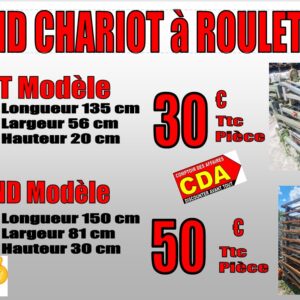 fond CHARIOTS À ROULETTES 2 modèles - Pour Manutention et jardinage